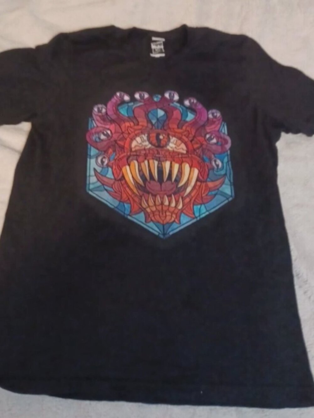 Men's T-Shirt Dungeons & Dragons D&D Beholder Monster Stained Glass Size Medium